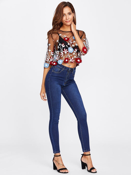 Dark wash skinny jeans Navy Periwinkley Shop