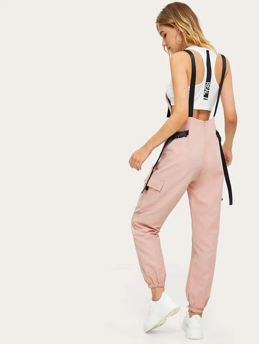 Zip And Pocket Detail Jumpsuit Periwinkley Shop