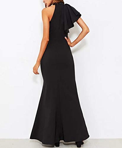 Ruffle Shoulder Fishtail Prom Dress