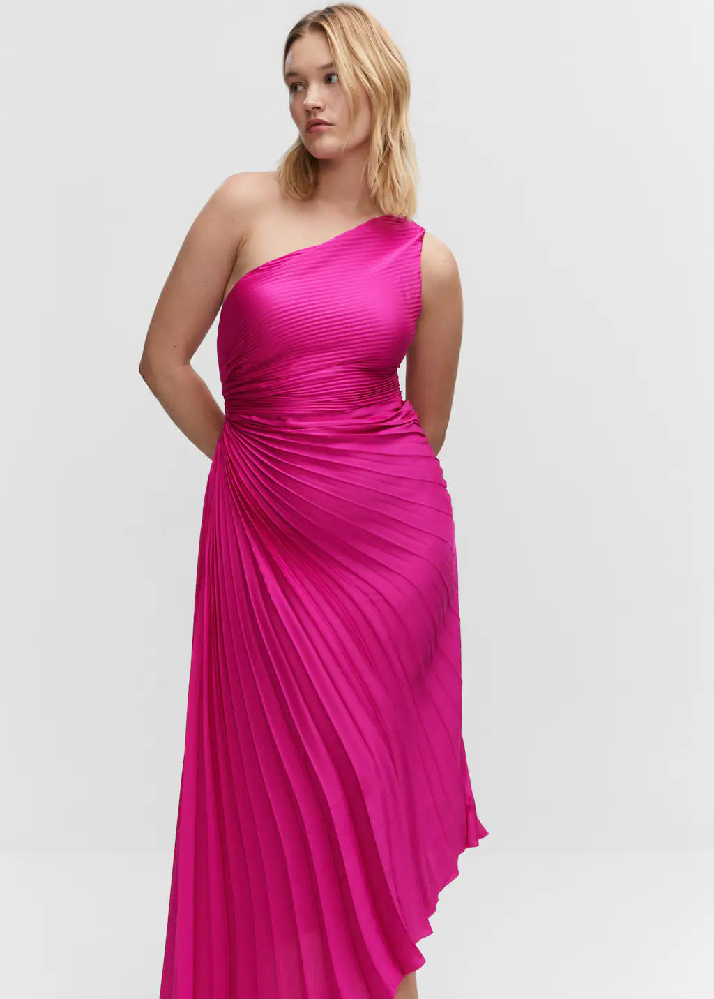 Asymmetric pleated dress