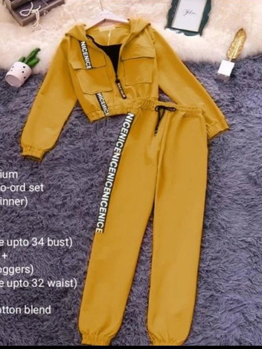 Letter print yellow top and pants set Periwinkley Shop