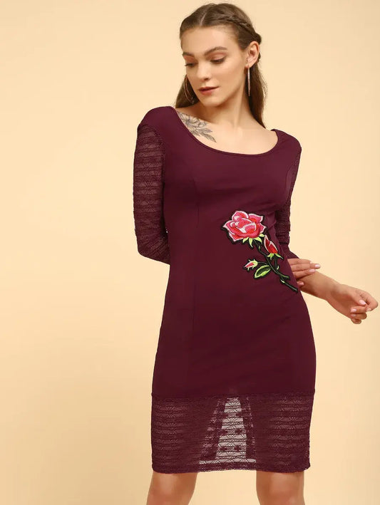 THINK ABOUT ME MAROON BODYCON DRESS Periwinkley Shop