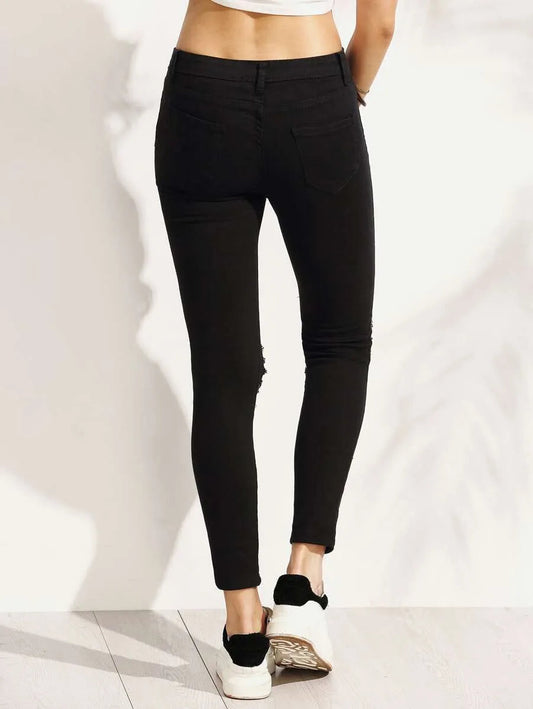 Distressed Skinny Ankle Jeans Periwinkley Shop