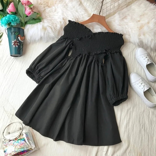 Women Short Ruffles Chiffon Dress Periwinkley Shop