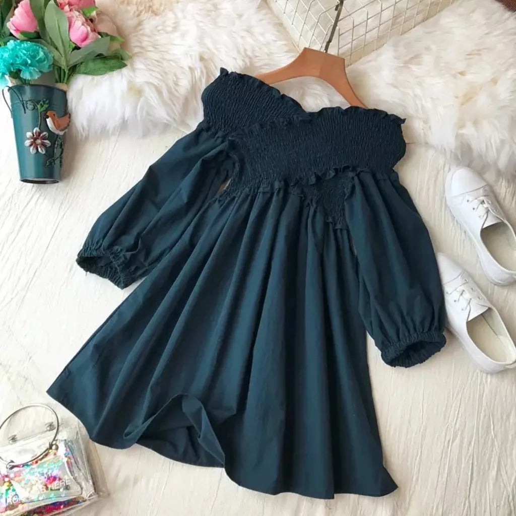 Women Short Ruffles Chiffon Dress Periwinkley Shop