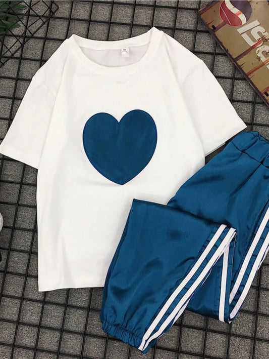 Heart print top and pants set Periwinkley Shop