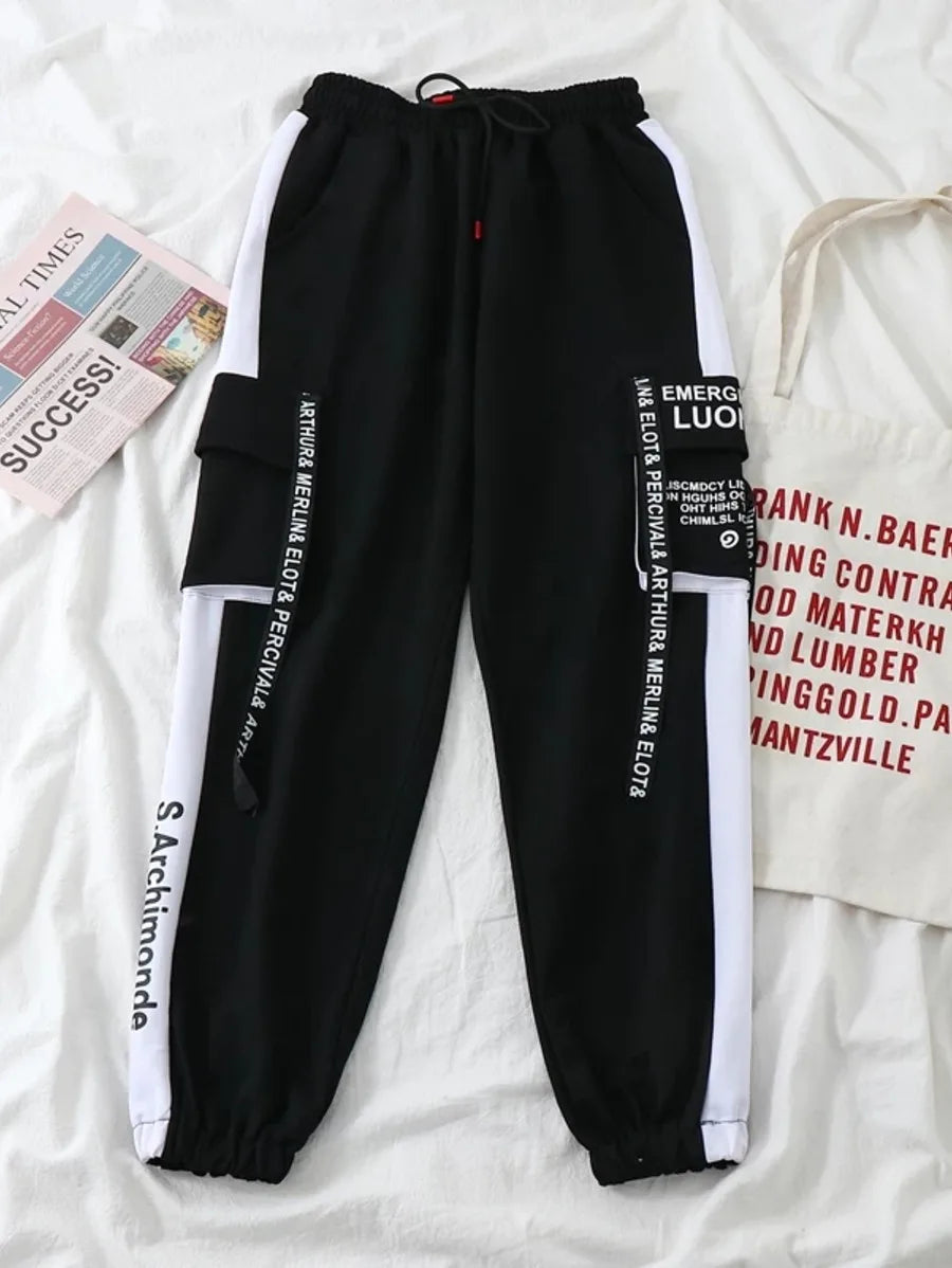 Cargo Pant Jogger Elastic Waist High Streetwear Two Piece Pants Periwinkley Shop