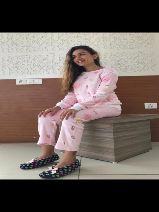 Women Long Sleeve Home Pajama set Thick Warm Pyjamas Periwinkley Shop