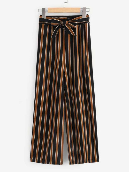 Striped Wide Leg Trousers Periwinkley Shop