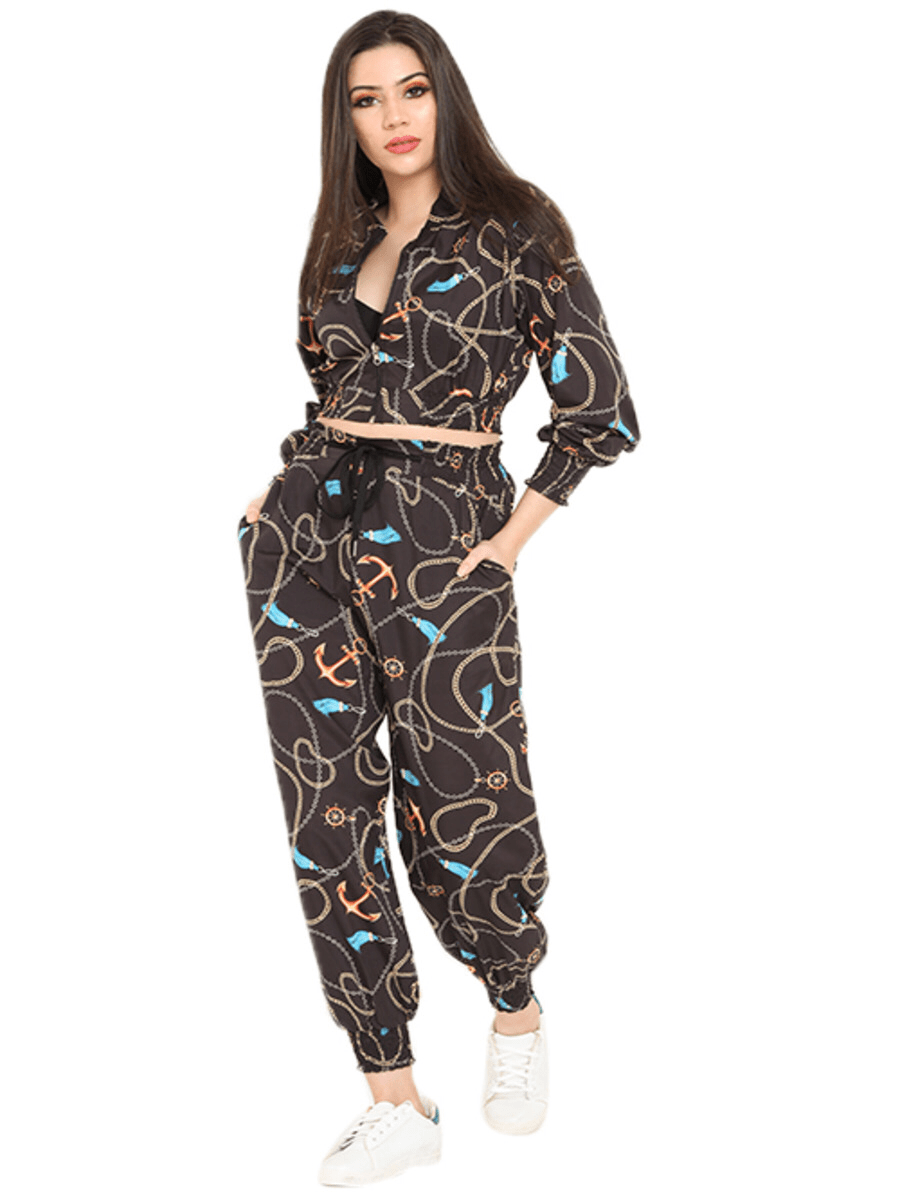 Smoked printed jogger set