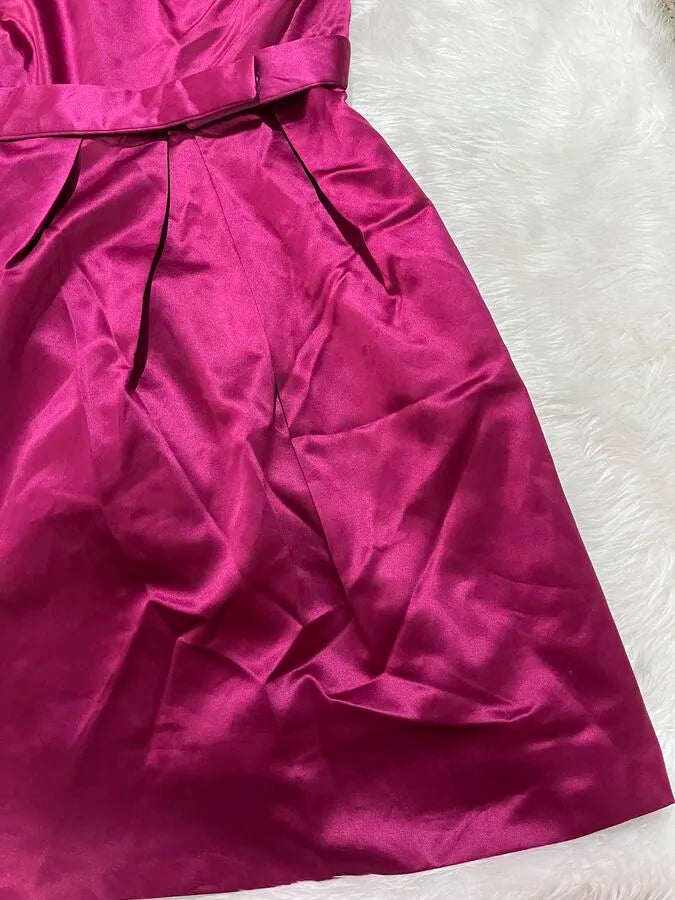 one shoulder waist belted ruffle dress Periwinkley Shop