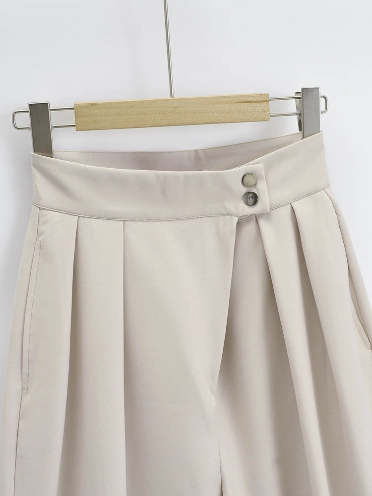 Bethenny Wide Leg Trouser- white Periwinkley Shop