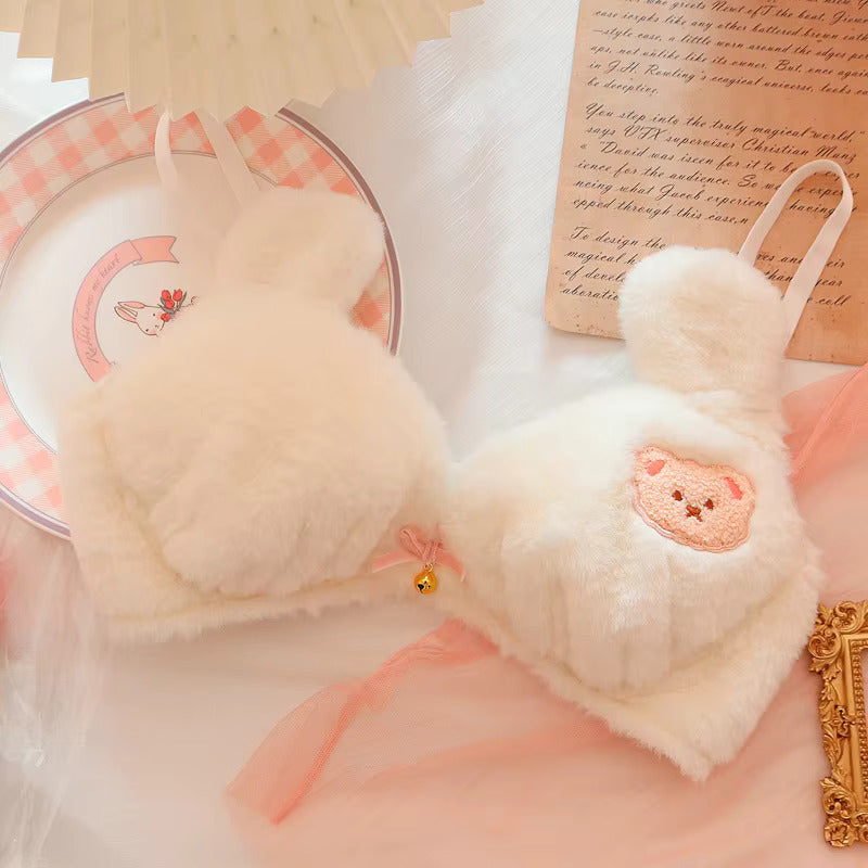 plush Teddy Lingerie Set - White Periwinkley Shop