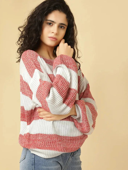 Felt Cute Might Disappear Red Striped Jumper Periwinkley Shop