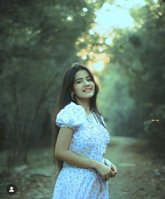 side slit white floral dress Periwinkley Shop