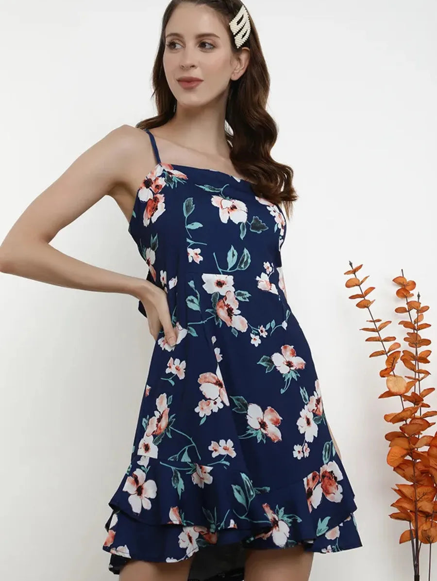 All The Way Flowers Blue Dress Periwinkley Shop