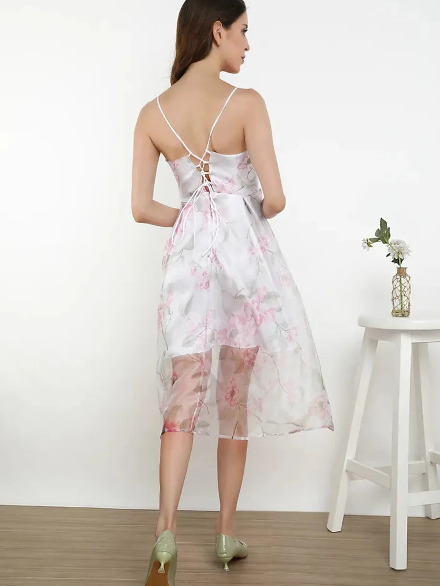 I SMELL SPRING BLOOMING PINK SHEER DRESS Periwinkley Shop