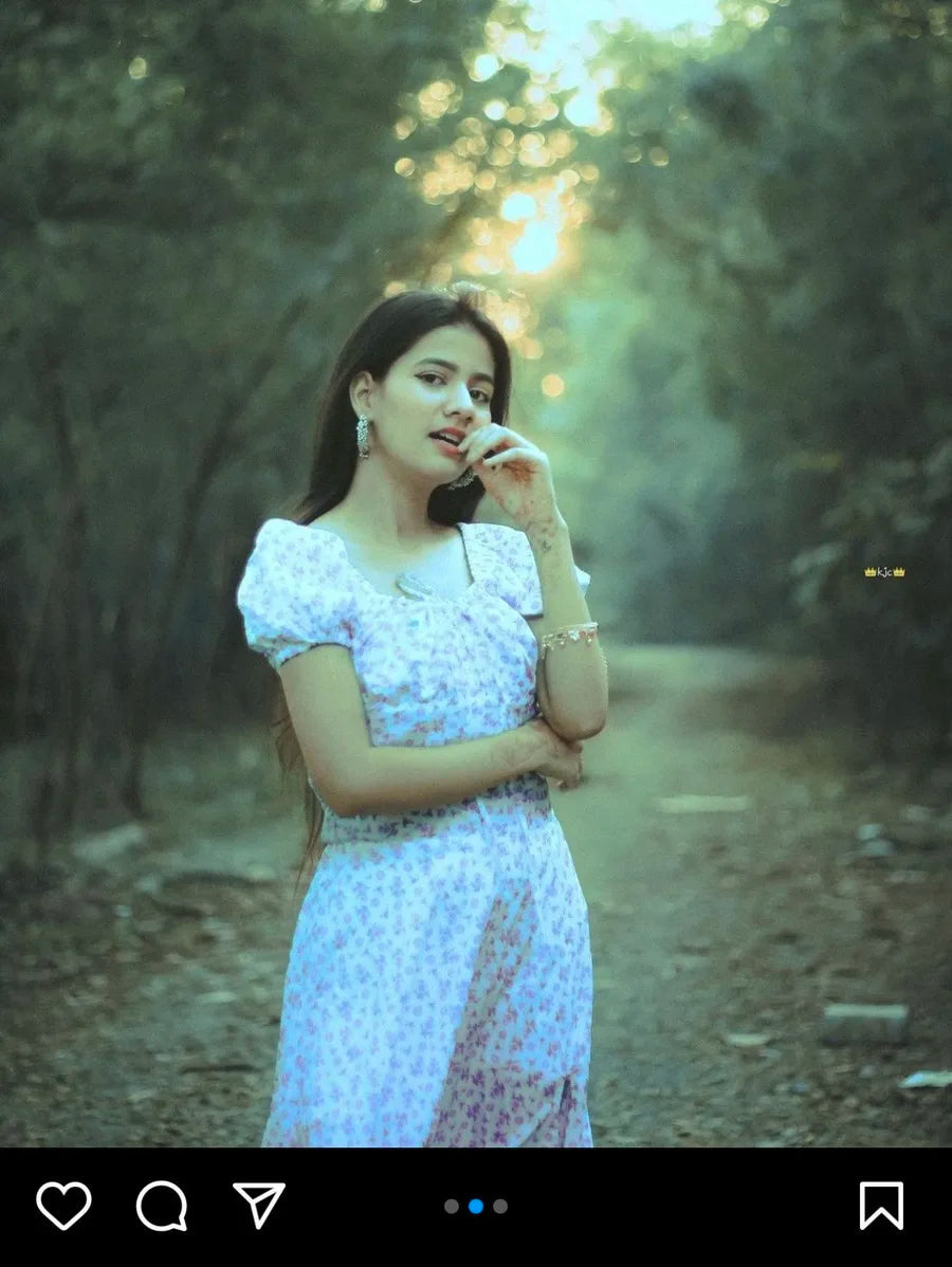 side slit white floral dress Periwinkley Shop