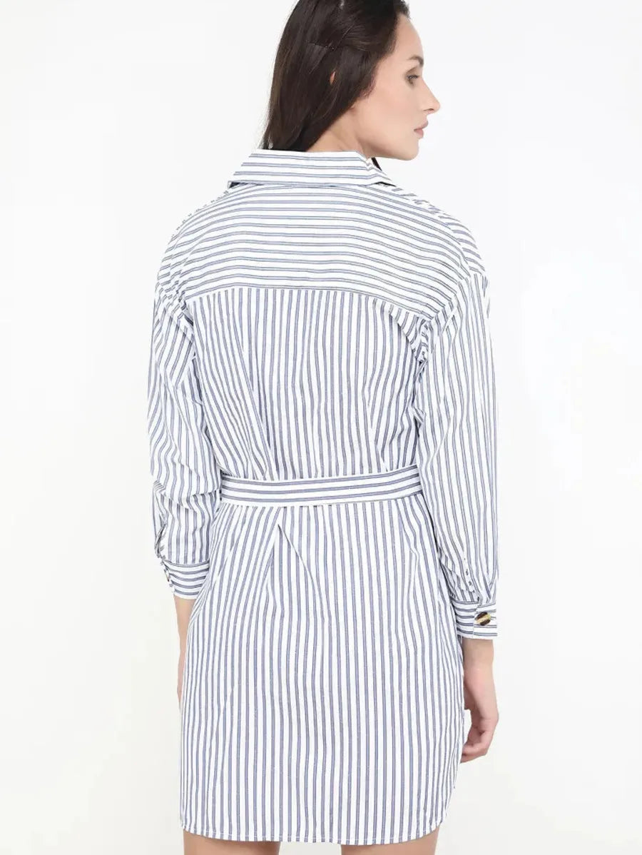 I Am Keeping A Score Blue Striped Dress Periwinkley Shop