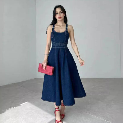 Rebecca Summer Denim Long Skirt Dress Periwinkley Shop