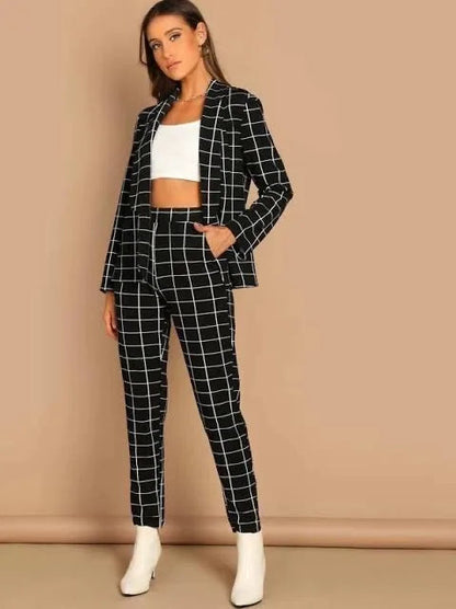 Grid blazer and pant set Periwinkley Shop