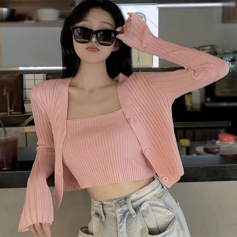 Two Pieces Knitted Clothing Sweaters Periwinkley Shop
