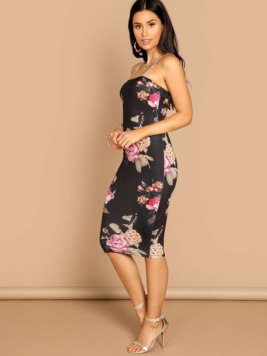 Floral Print Cami Midaxi Dress Periwinkley Shop