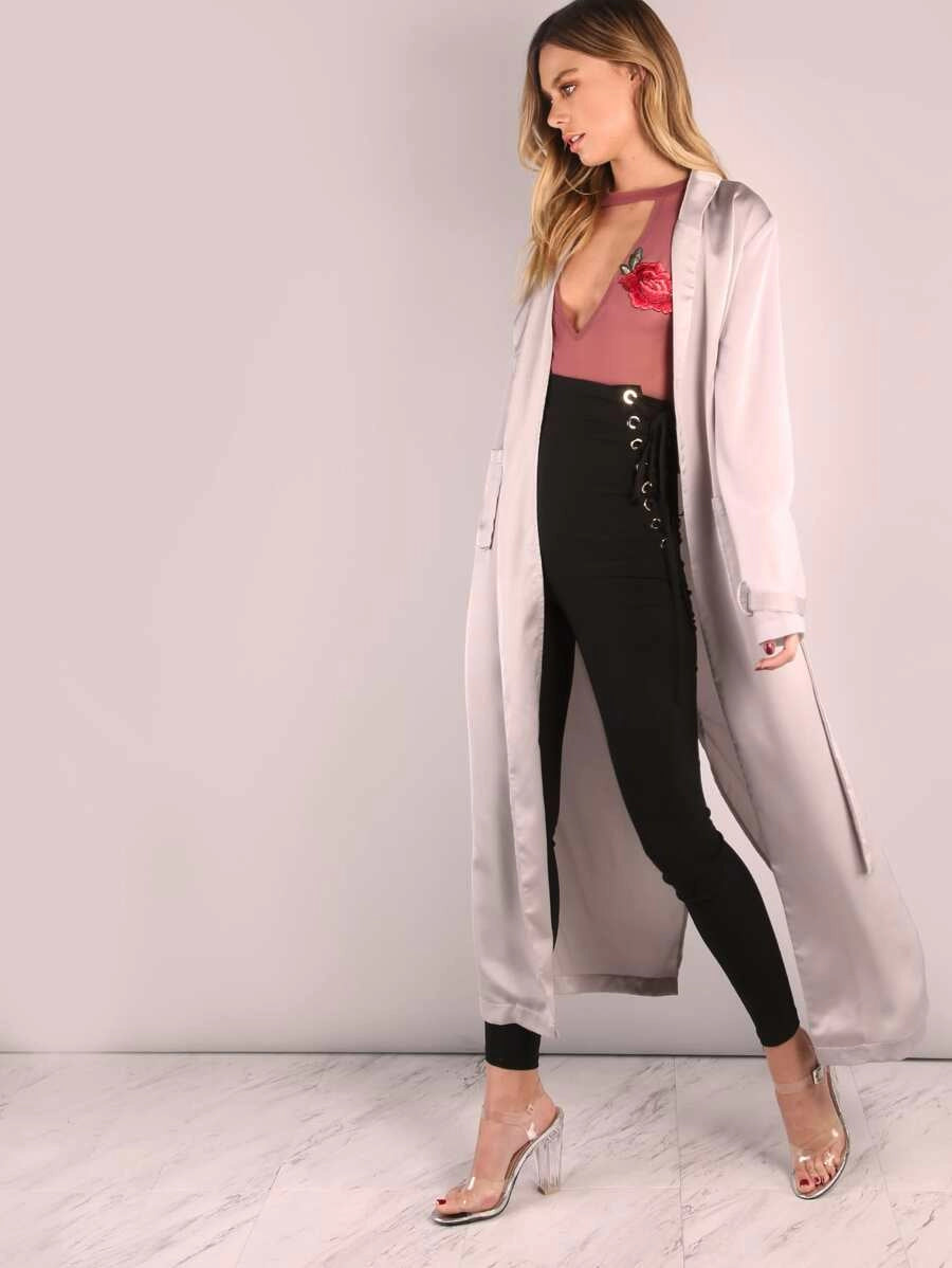 High Waisted Eyelet Strap Skinny Pants Periwinkley Shop
