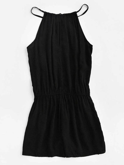 Embroidered Tape Detail Romper Periwinkley Shop