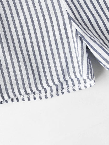 Contrast Striped Knotted Multiway Crop Tank Top With Shorts Periwinkley Shop