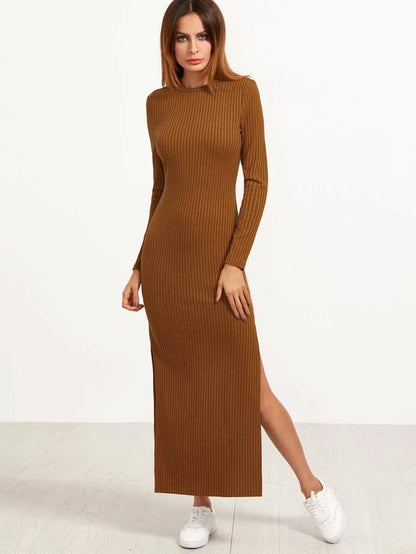 Long fitted ribbed dress Periwinkley Shop
