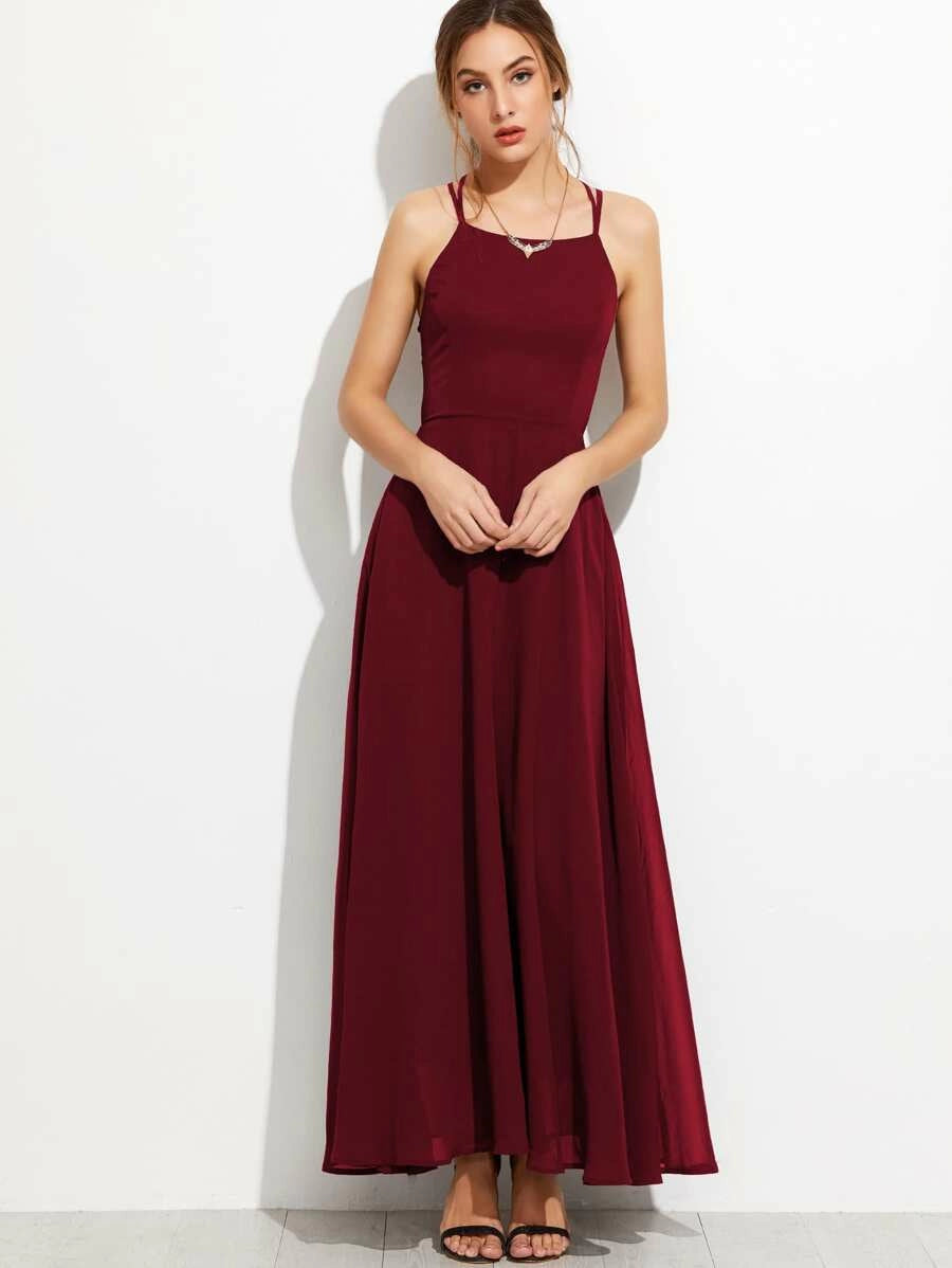 Lace Up Back Cami Dress Periwinkley Shop