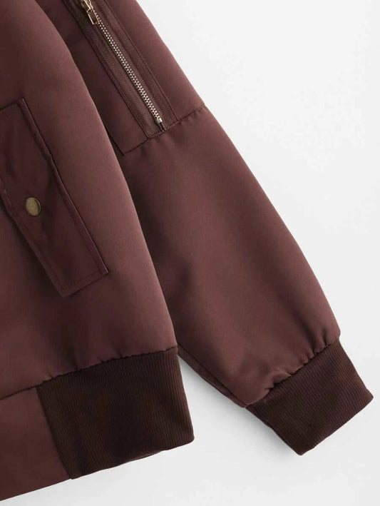 Pocket Sleeve Zip Up Jacket Periwinkley Shop