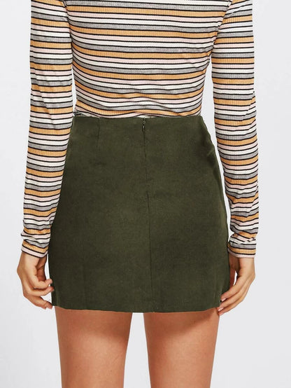 Grommet Lace Up Detail Skirt Periwinkley Shop