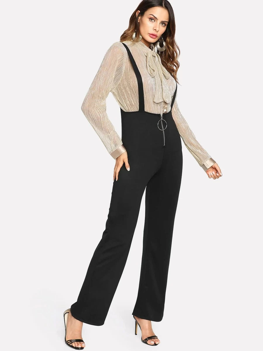O-Ring Zip Front Overalls Periwinkley Shop