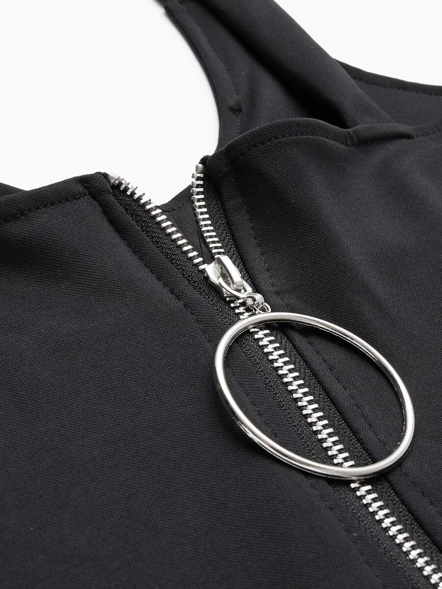 O-Ring Zip Front Overalls Periwinkley Shop