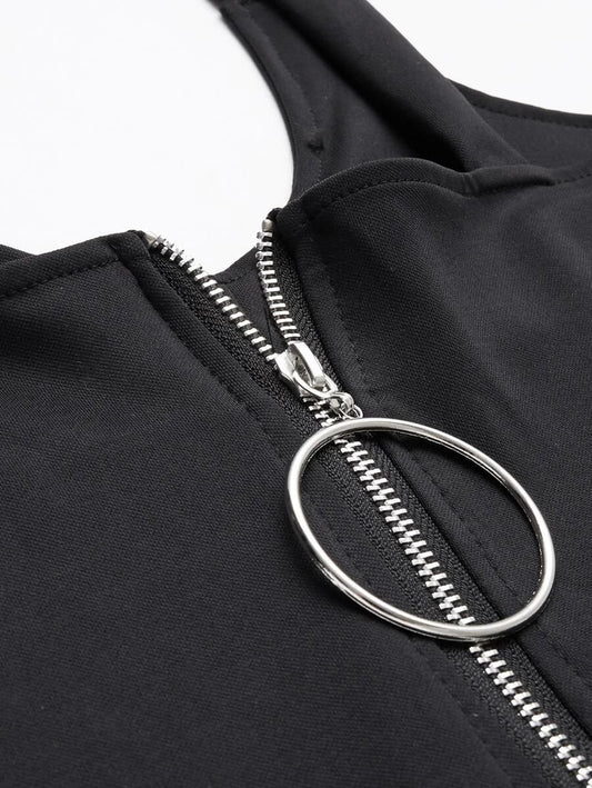 O-Ring Zip Front Overalls Periwinkley Shop