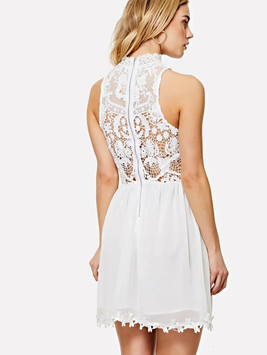 Floral Lace Bodice Swing Dress Periwinkley Shop