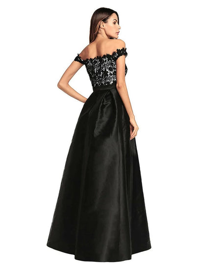 Off Shoulder Lace Contrast Longline Dress Periwinkley Shop