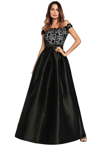 Off Shoulder Lace Contrast Longline Dress Periwinkley Shop