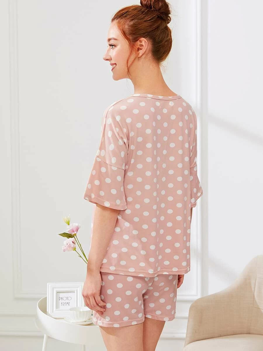 Polka Dot Print Pajama Set Periwinkley Shop