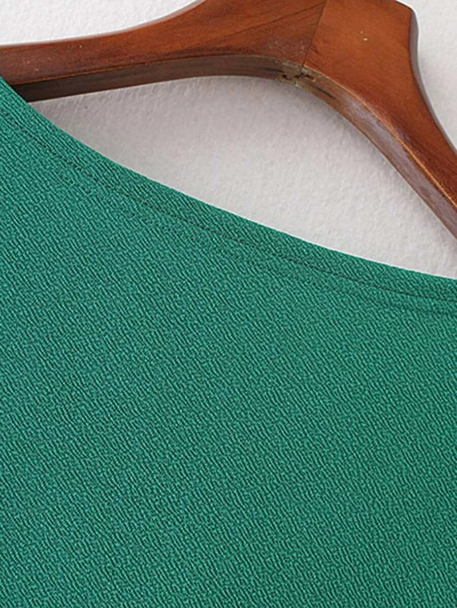 Bell Sleeve Knotted Hem Surplice Blouse Periwinkley Shop