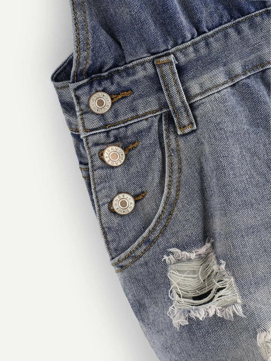 Frayed Hem Denim Shorts Periwinkley Shop