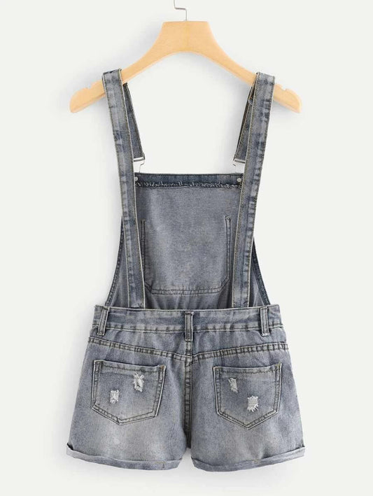 Frayed Hem Denim Shorts Periwinkley Shop