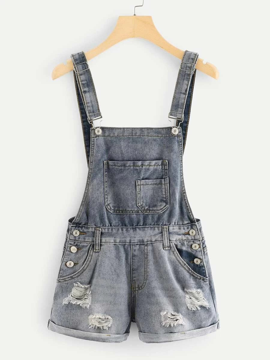 Frayed Hem Denim Shorts Periwinkley Shop