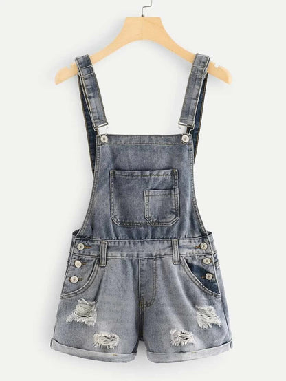 Frayed Hem Denim Shorts Periwinkley Shop