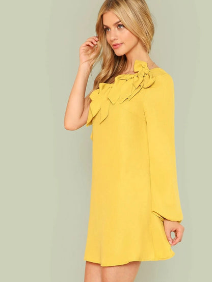 Knot Detail One Shoulder Dress Periwinkley Shop