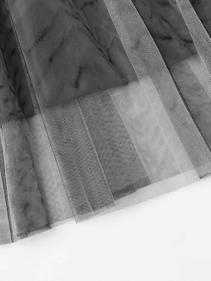 Sheer Mesh Panel Cami Dress Periwinkley Shop