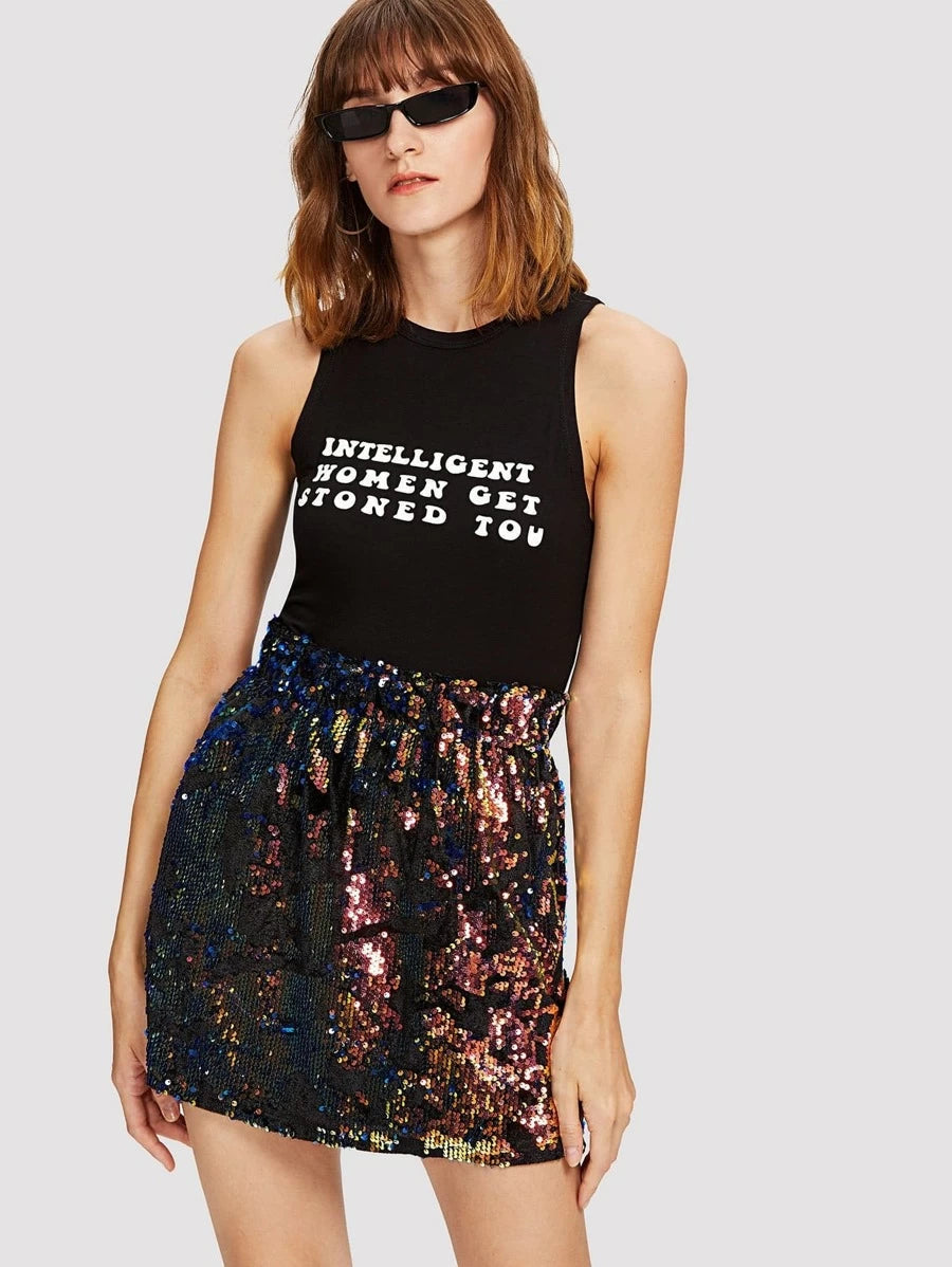 Flare Sequin Skirt Periwinkley Shop