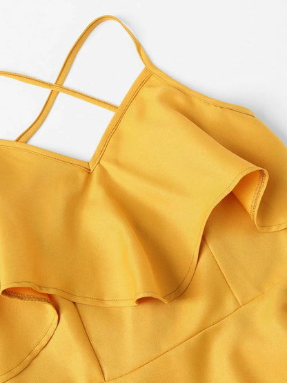 Criss Cross Back Tiered Dress Periwinkley Shop